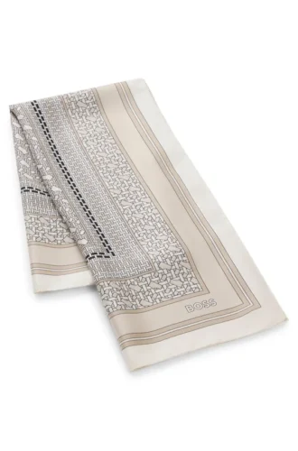Monogram scarf in silk twill