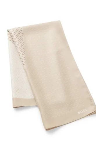 Monogram scarf in silk twill