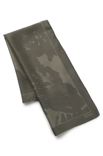 Monogram scarf in silk twill