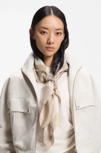 Monogram scarf in silk twill