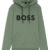 Moulded-logo hoodie in a cotton blend