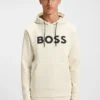 Moulded-logo hoodie in a cotton blend
