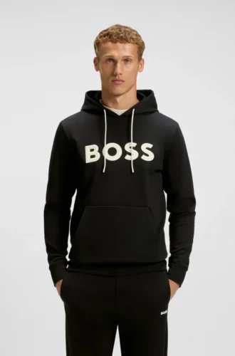 Moulded-logo hoodie in a cotton blend Moulded-logo hoodie in a cotton blend