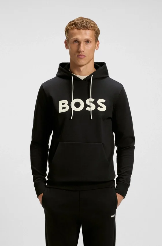 Moulded-logo hoodie in a cotton blend Moulded-logo hoodie in a cotton blend