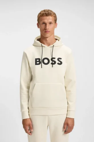 Moulded-logo hoodie in a cotton blend Moulded-logo hoodie in a cotton blend