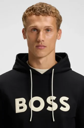 Moulded-logo hoodie in a cotton blend Moulded-logo hoodie in a cotton blend