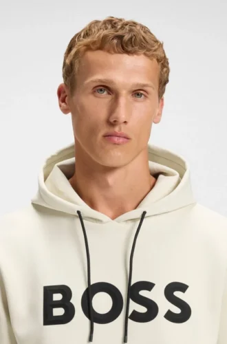 Moulded-logo hoodie in a cotton blend Moulded-logo hoodie in a cotton blend