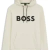 Moulded-logo hoodie in a cotton blend