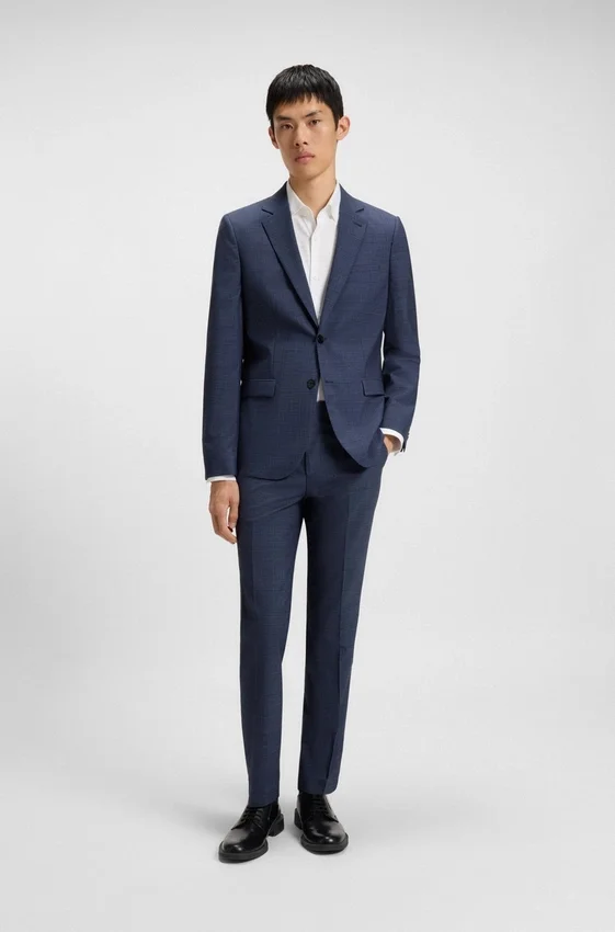 Mouliné extra-slim-fit jacket in virgin wool Mouliné extra-slim-fit jacket in virgin wool