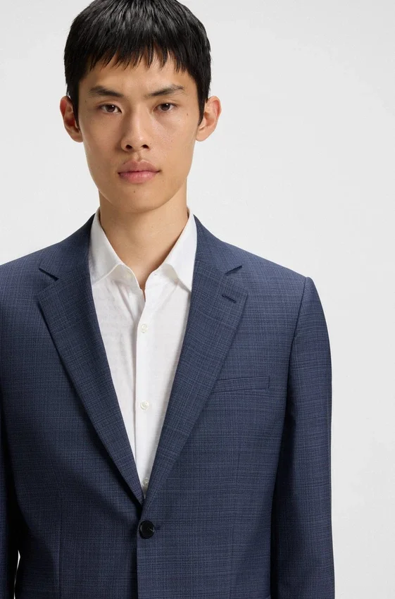 Mouliné extra-slim-fit jacket in virgin wool Mouliné extra-slim-fit jacket in virgin wool