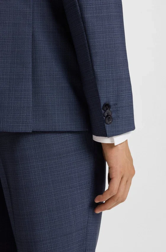 Mouliné extra-slim-fit jacket in virgin wool Mouliné extra-slim-fit jacket in virgin wool