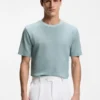 Mouline T-shirt in cotton, linen and silk
