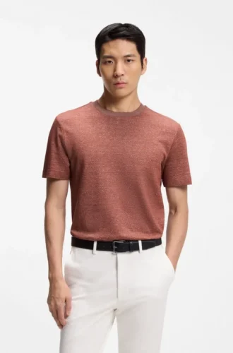 Mouline T-shirt in cotton, linen and silk