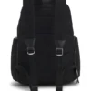 Multi-pocket backpack with leather trim Multi-pocket backpack with leather trim