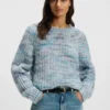 Multicoloured-yarn sweater in an alpaca blend
