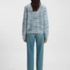 Multicoloured-yarn sweater in an alpaca blend