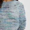 Multicoloured-yarn sweater in an alpaca blend