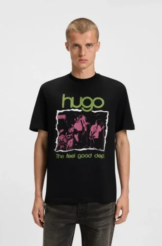 Music-artwork T-shirt in cotton jersey