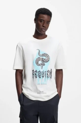Music-artwork T-shirt in cotton jersey