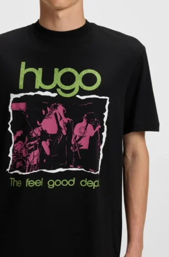 Music-artwork T-shirt in cotton jersey