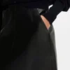 Nappa-leather skirt with front seam