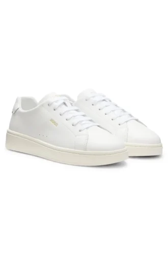Nappa leather sneakers with gold-tone logo