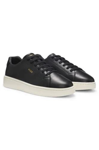 Nappa leather sneakers with gold-tone logo