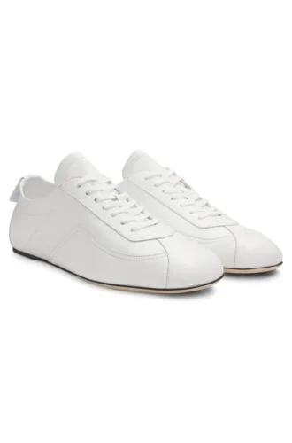 Nappa-leather trainers with debossed logo