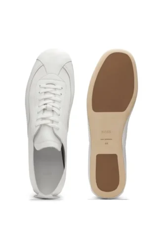 Nappa-leather trainers with debossed logo