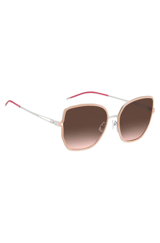 Nude-frame sunglasses with forked temples and branded chain Nude-frame sunglasses with forked temples and branded chain