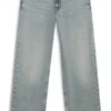 Ocean-blue loose-fit jeans in rigid denim