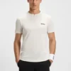Odour-control slim-fit T-shirt in stretch piqué