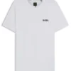 Odour-control slim-fit T-shirt in stretch piqué