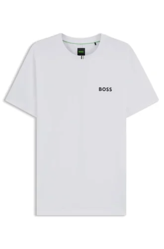 Odour-control slim-fit T-shirt in stretch piqué