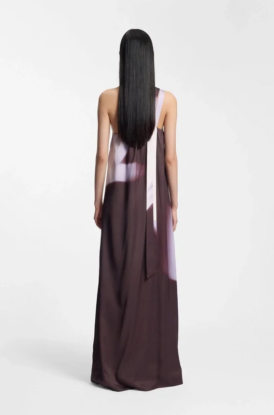 One-shoulder dress with floral print One-shoulder dress with floral print