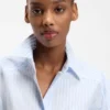 Oversize-fit blouse in striped cotton poplin Oversize-fit blouse in striped cotton poplin