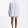 Oversize-fit blouse in striped cotton poplin Oversize-fit blouse in striped cotton poplin