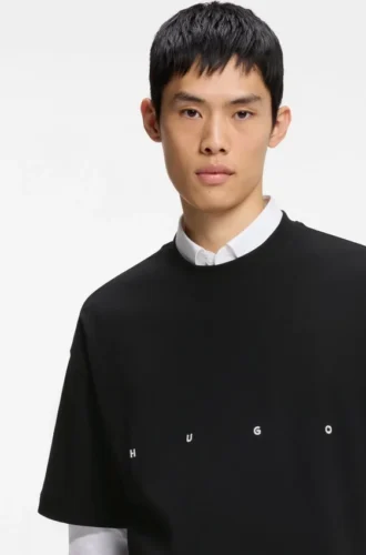 Oversize-fit cotton T-shirt with bold printed logo