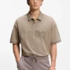 Oversize-fit polo shirt in cotton with tonal logo