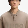 Oversize-fit polo shirt in cotton with tonal logo