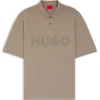 Oversize-fit polo shirt in cotton with tonal logo