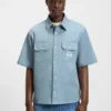 Oversize-fit shirt in cotton twill