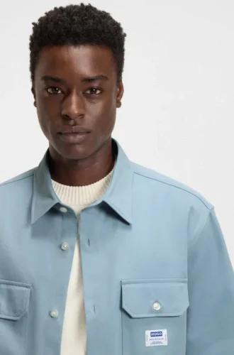 Oversize-fit shirt in cotton twill
