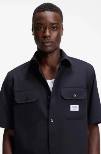Oversize-fit shirt in cotton twill
