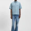 Oversize-fit shirt in cotton twill