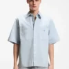 Oversize-fit shirt in slub cotton with patch pockets