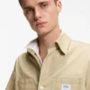 Oversize-fit shirt in slub cotton with patch pockets
