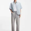 Oversize-fit shirt in slub cotton with patch pockets