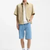 Oversize-fit shirt in slub cotton with patch pockets