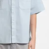 Oversize-fit shirt in slub cotton with patch pockets